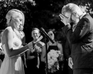 Bride and groom exchanging vows