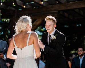 Bride and groom exchanging vows