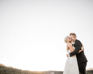 Bride and Groom Kiss
