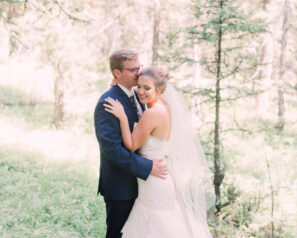 Bride and Groom in forest