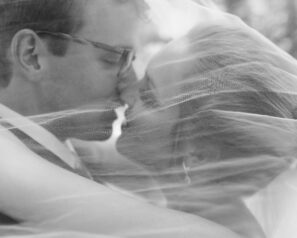 Bride and Groom kiss