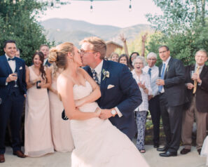 Bride and Groom Kiss