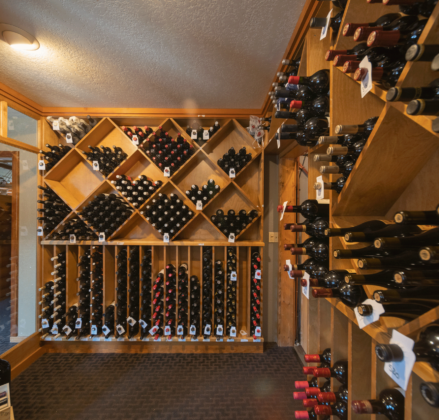 A well stocked wine cellar